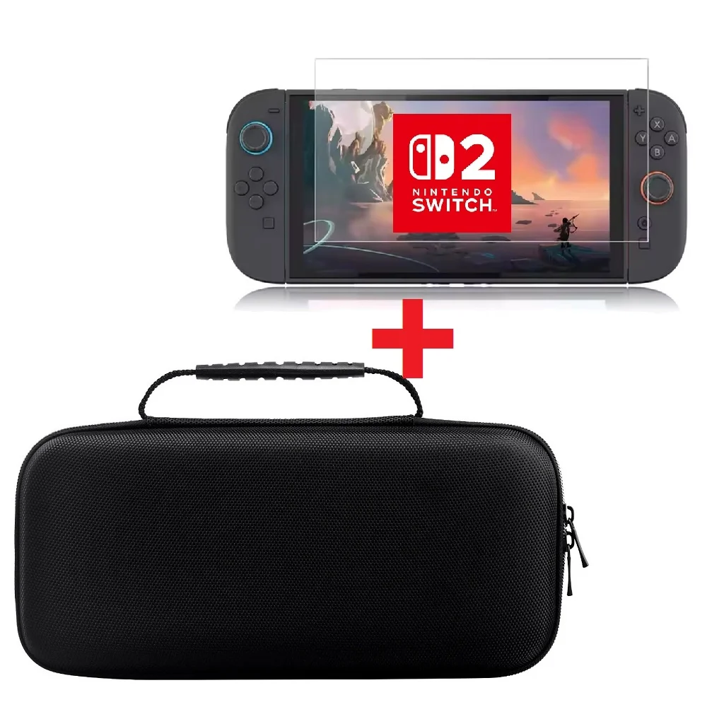 Bolsa + Pelicula Nintendo Switch 2 Case Proteção Bag Ns2 Maleta Hd Premium