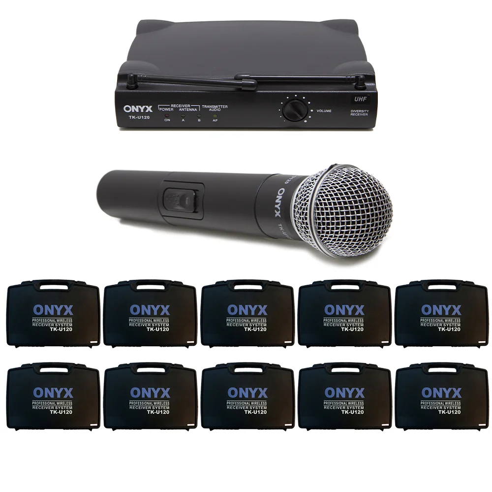 Kit 3 Microfones Sem Fio Tk U120 Uhf Onyx