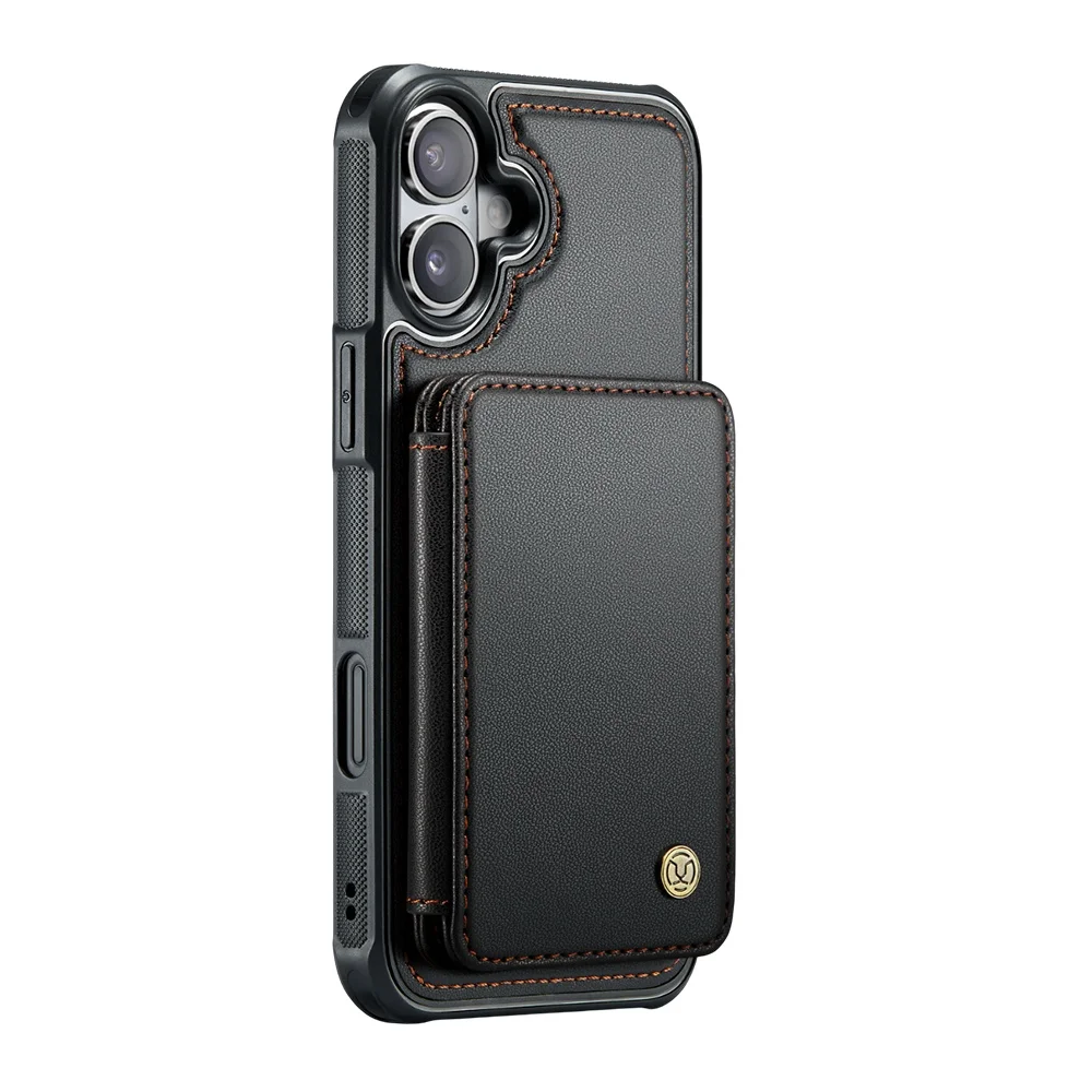 Capa Tipo Carteira Jeehood Iphone 16 De 6.1 Pol. Preta