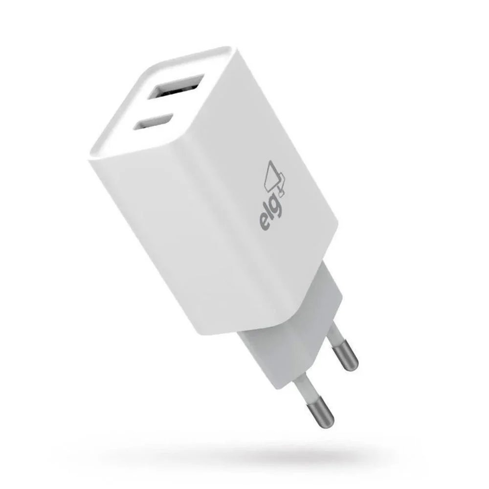 Carregador de Tomada Universal Elg W124c, 1 Entrada, Branco