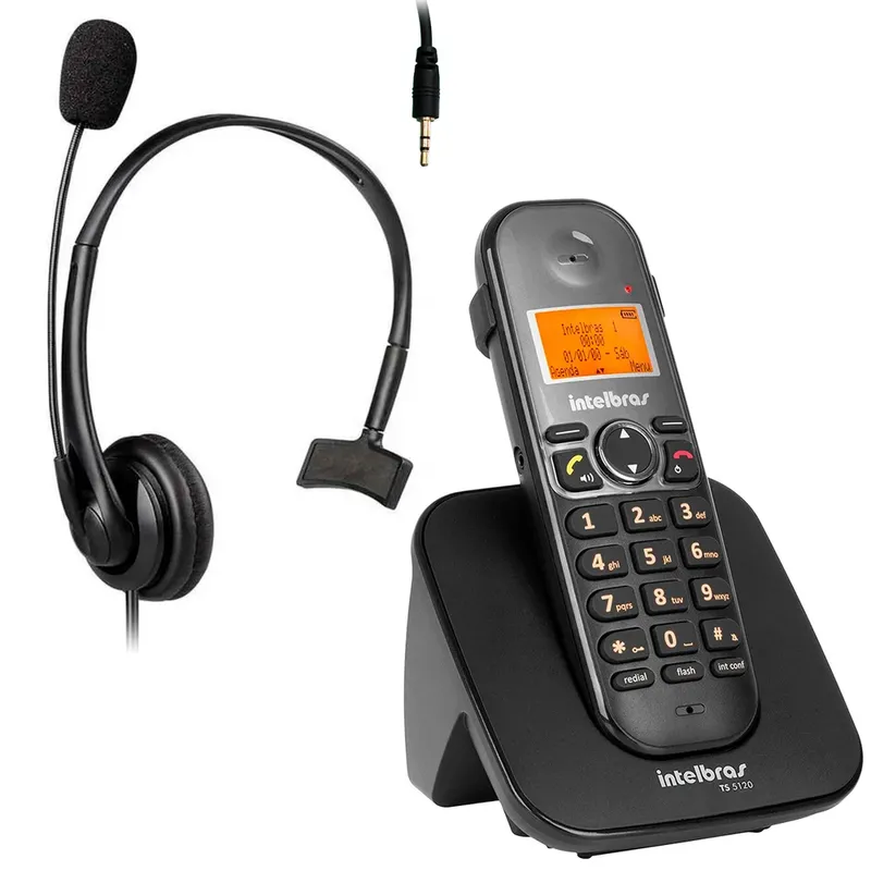Kit Telefone Sem Fio Ts5120 + Fone P1 Mono Auricular Plug Fino