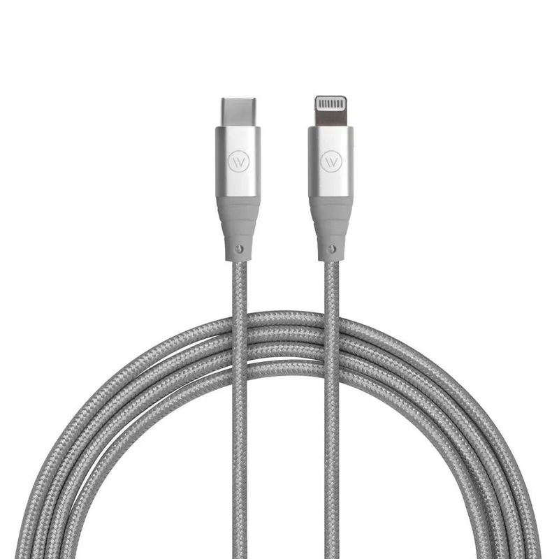 Cabo MFI Para USB-C Hard Cable, Em Poliéster, Prata