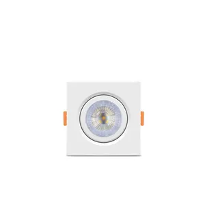 Kit 10 Spot Led Elgin Luminária Mr16 5w 3000k Direcionável Quadrado, Branco Quente, Bivolt