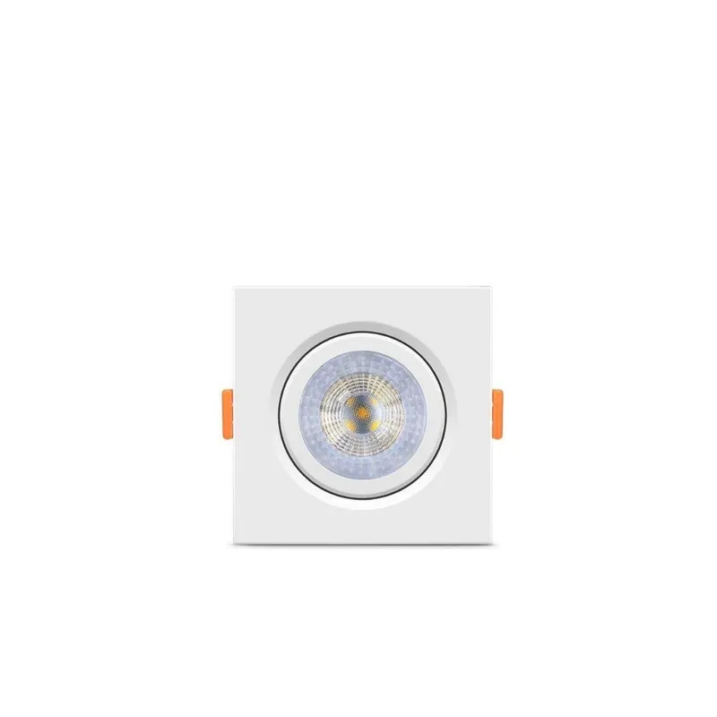Kit 10 Spot Led Elgin Luminária Mr16 5w 3000k Direcionável Quadrado, Branco Quente, Bivolt
