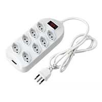 Extensão Elétrica 8 Tomadas Régua Com Interruptor Filtro De Linha 127v/220v Knup.
