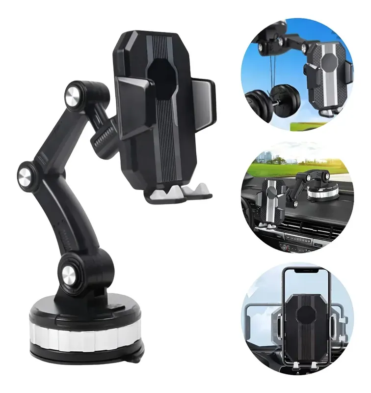 Suporte Universal Super Fixador Ajustável Para Celular Preto
