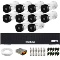 Kit 10 Câmeras Intelbras Vhl 1220 B Full Hd Visão Noturna 20m Ip66 + Dvr Mhdx 1116-c 16 Canais
