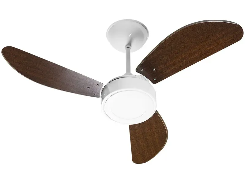 Ventilador De Teto Venti-delta Lunik Led 3 Pás Branco 6000k Luz Branca - 110V