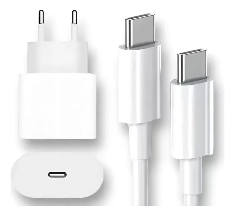Carregador Compativel Iphone 15 Fonte 20w Cabo Usb.c
