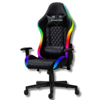 Cadeira Gamer Diamond, Até 120Kg, Reclinável, com almofadas, Braço Ajustável Premium, Preto/Branco