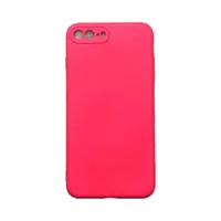 Capa Iphone 7 Plus / 8 Plus Silicone Aveludada Protege Câmera Colorida Capinha Anti Impacto Iphone 7 Plus:pink