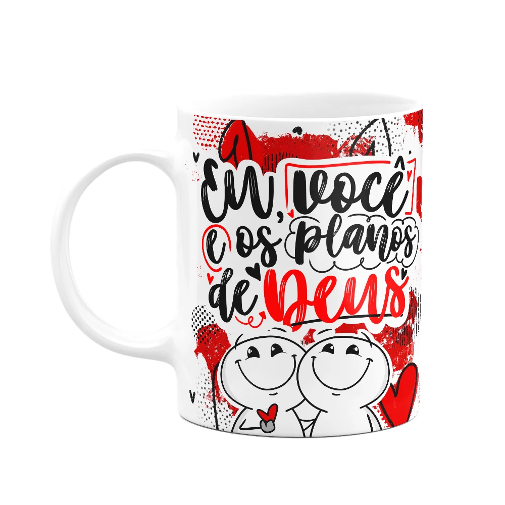 Caneca Funny Namorados - Eu Você E Os Planos De Deus