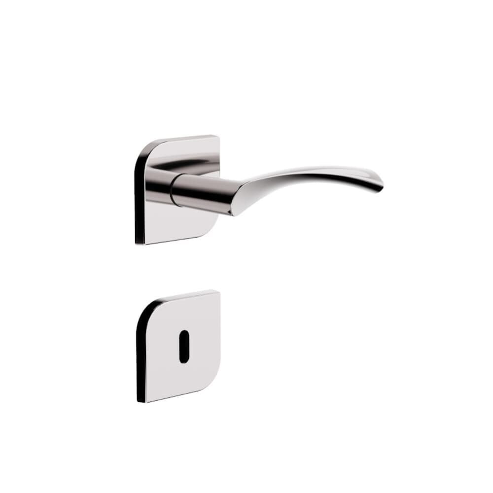 Fechadura Roseta Quadrada Design Interna 40mm Cromado 740i127cr 3f