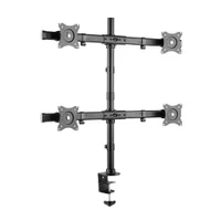 Suporte Ergonômico Articulado de Mesa, 4 Monitores 15" a 27", Giro 360°, Suporte Até 8kg por Tela, Preto, F160ND4, ELG