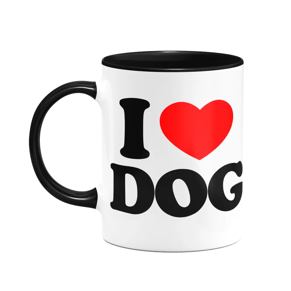 Caneca Pet - I Love Dog - 325ml - B-black