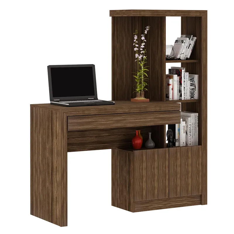 Mesa Escrivaninha Para Escritório Home Office Me4128 - Gran Belo Mdp Nogal.