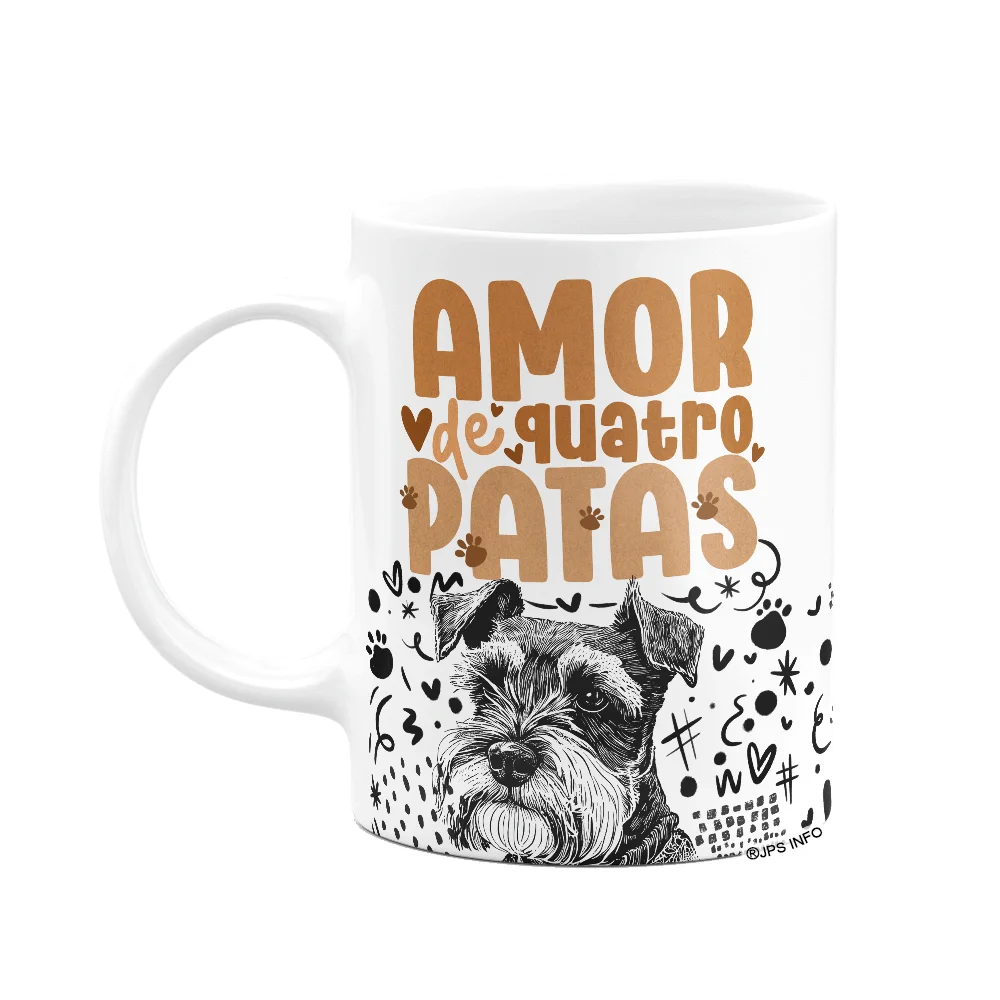 Caneca Amor De Quatro Patas - Cachorro Schnauzer
