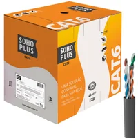 Cabo De Rede Furukawa Sohoplus, Cat6 U/utp 24awg Cmx, Caixa 305 Metros, Cinza - 23400200