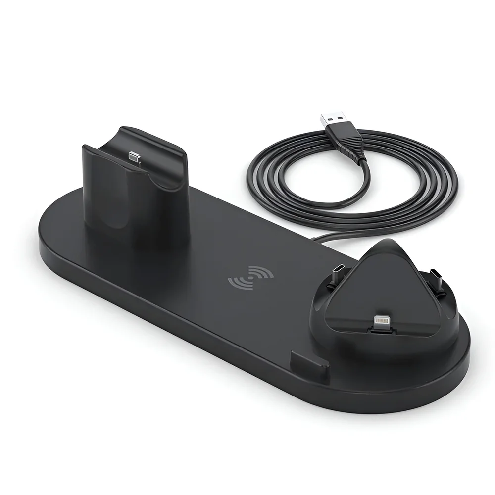 Base De Carregamento 6 Em 1 Usb C Lightning Indução