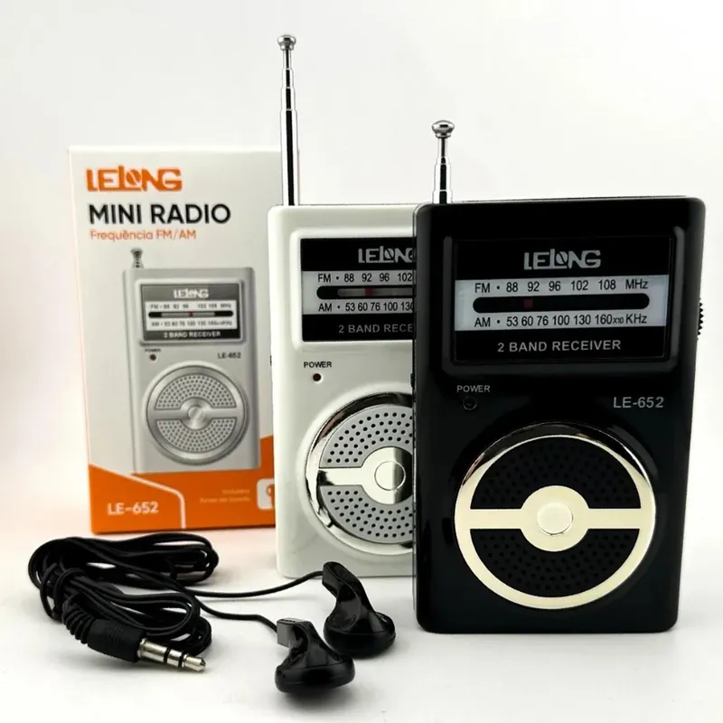 Rádio De Bolso Portátil Am Fm Pilha Bateria E Fone De Ouvido
