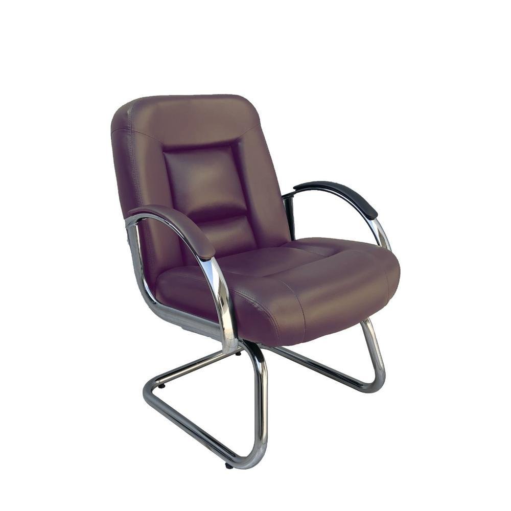 Cadeira Office Design Office Móveis Diretor Luxuosa Base Fixa Fixos Linha Firenze - Marrom
