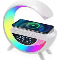 Luminária G Speaker Caixa Som Carregador Indução RGB Radio E Bluetooth