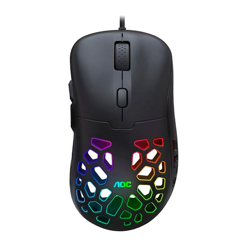 Mouse Gamer AOC GM510 RGB 16000 DPI 6 Botoes Preto
