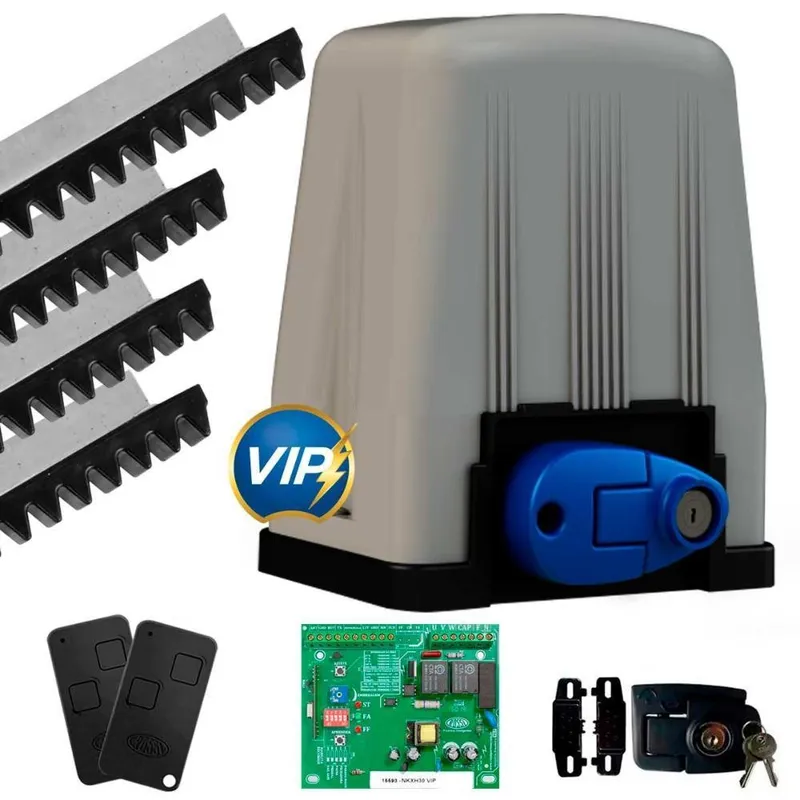 Kit Motor Automatizador Portão Deslizante Rossi Dz4 Vip 700kg 127v 1/3 Abertura Super Rapida 5 Metros - 127v