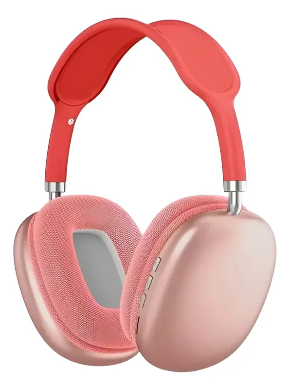 Fone Ouvido Headphone Bluetooth Microfone Max P9 Air Sem Fio Cor Vermelho
