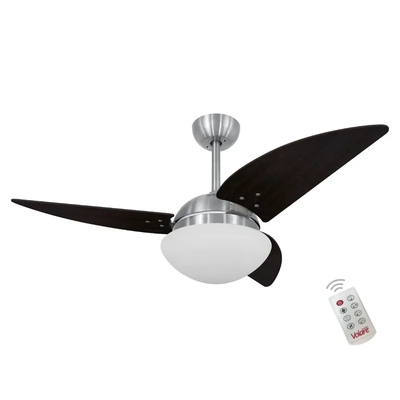 Ventilador De Teto Volare Escovado Vr42 Class Tabaco 127V e Controle Remoto