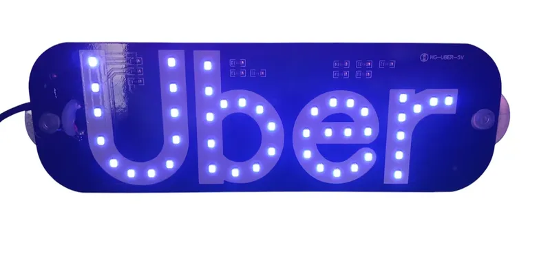Sinalizador Letreiro Luminoso LED Uber - Azul 12v
