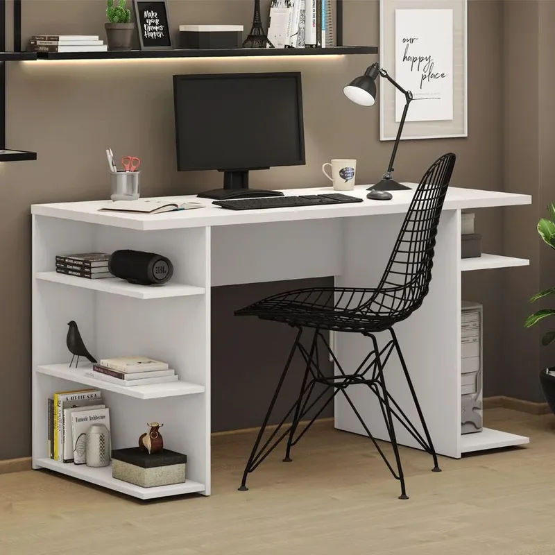 Escrivaninha Para Computador Office, 9409 Madesa - Branco