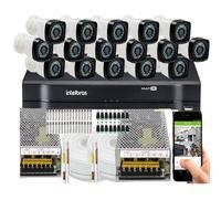 Kit Cftv 16 Câmeras Segurança HD, Infravermelho + Dvr Intelbras 1116