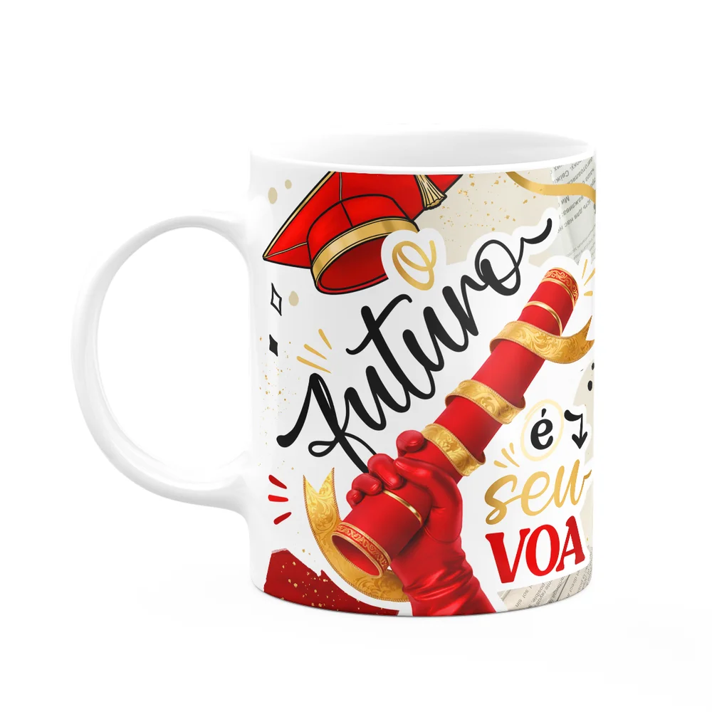 Caneca Formatura G-red - O Futuro É Seu, Voa!