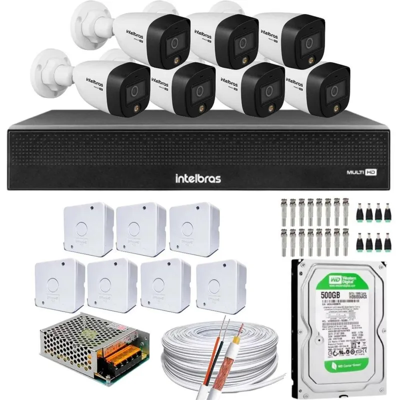 Kit 7 Câmeras Intelbras, Cftv 1080p, Full Color