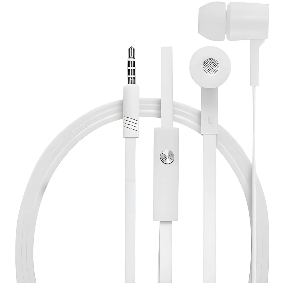 Fone Intra-auricular Microfone Anti-ruído Com Fio Cor:branco