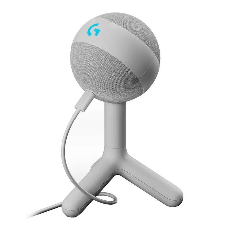 Microfone Condensador Gamer Logitech G Yeti GX com RGB LIGHTSYNC, USB Plug and Play para Gravação de Conteúdo e Streaming,Branco- 988-000575