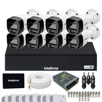 Kit 8 Câmeras Intelbras Vhd 1220b Full Color Dvr Mhdx 1108-c Com SSD 512gb.