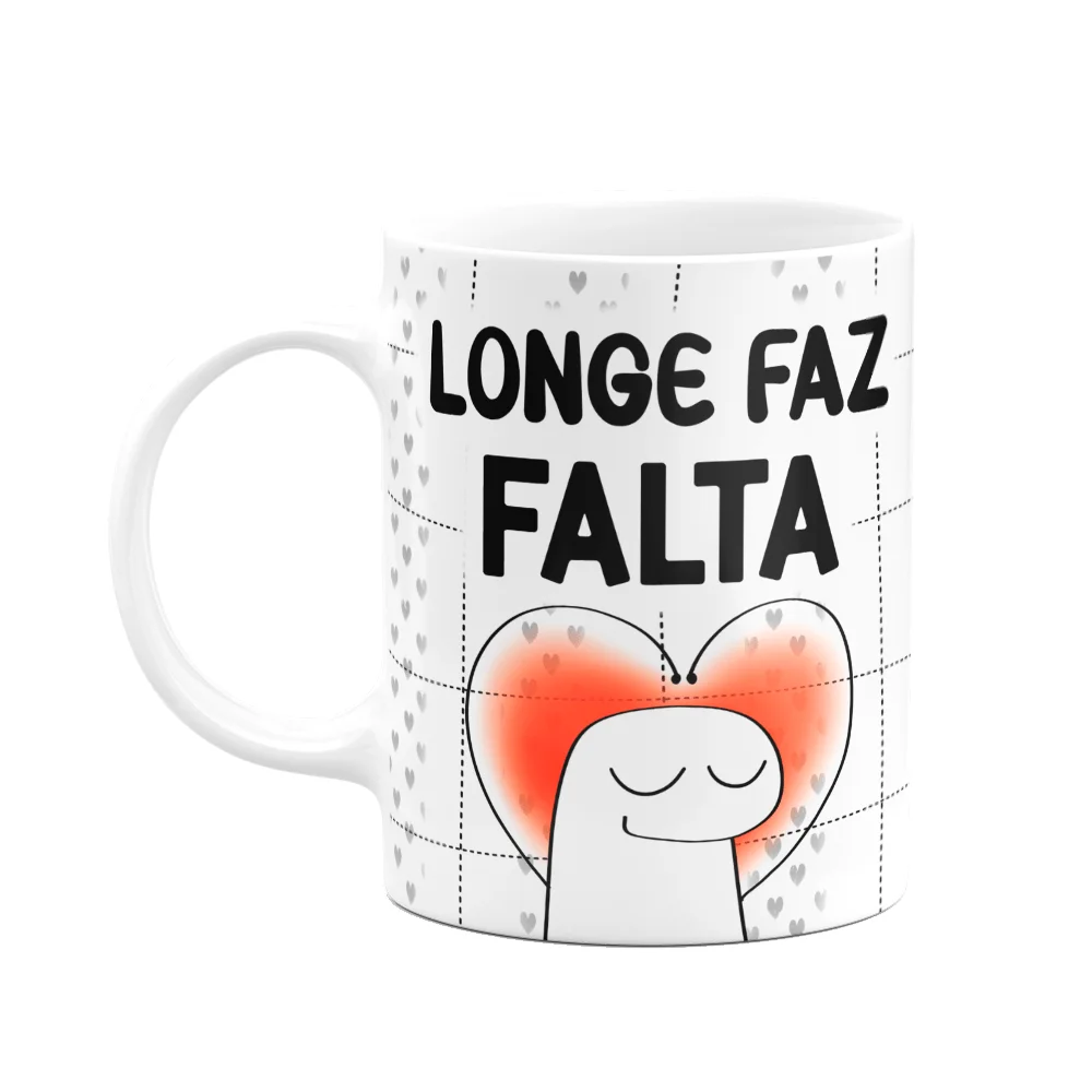 Caneca Florkito Namorados - Longe Faz Falta, Perto Faz Raiva
