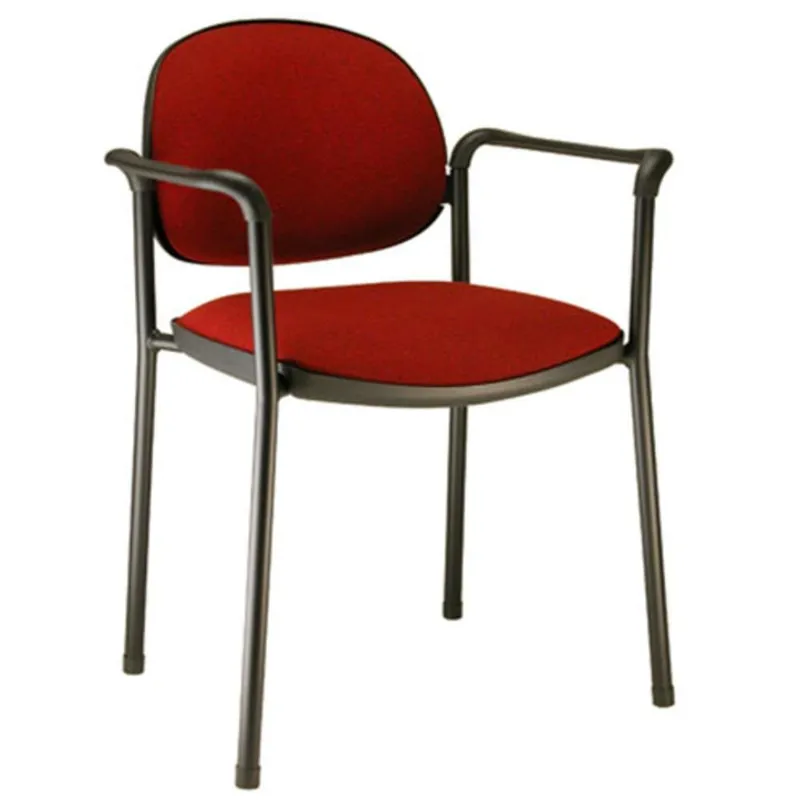 Cadeira Office Design Office Móveis Diretor Com Braços Linha Blenda Base Fixa Palito Vermelho