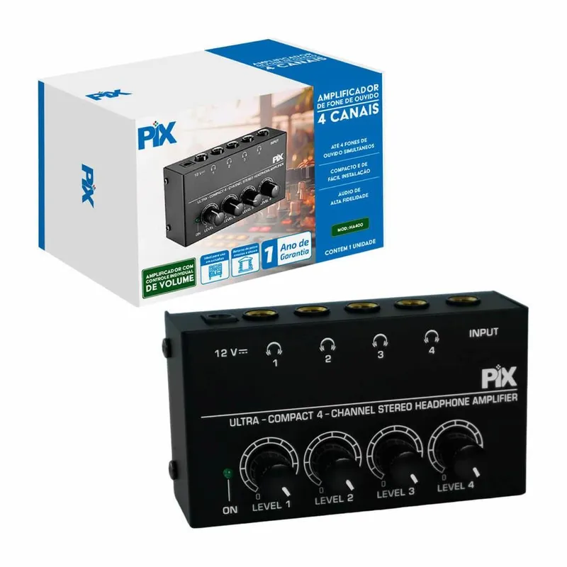 Amplificador Para Fone De Ouvido 4 Canais - Retorno Fone
