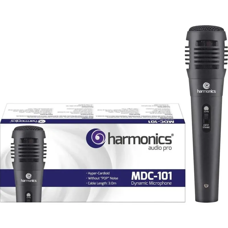 Microfone Harmonics Mdc101 Dinâmico Supercardióide Preto