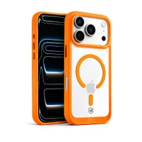 Capa Para Iphone 17 Pro - Magsafe Wave Transparente - Laranja - Gshield