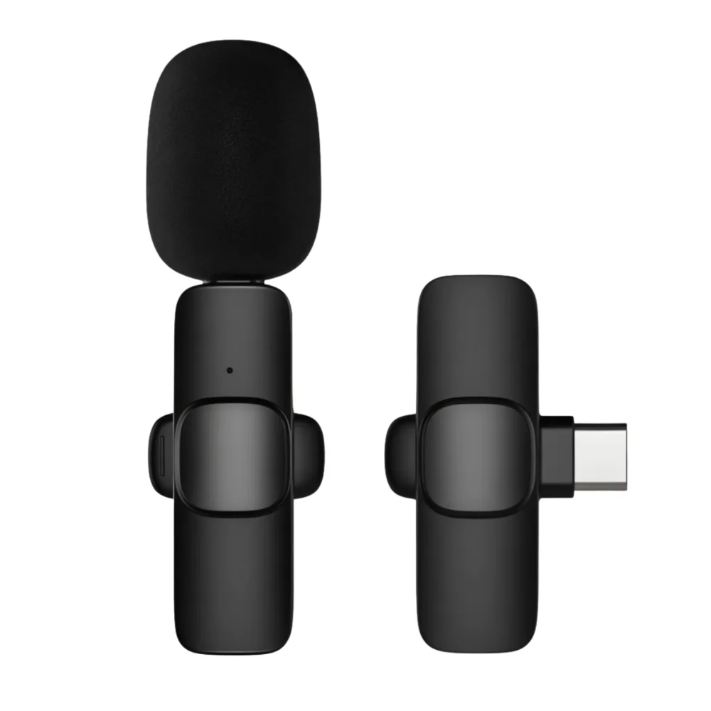 Microfone De Lapela Wireless Usb-c Com Receptor Clip-on