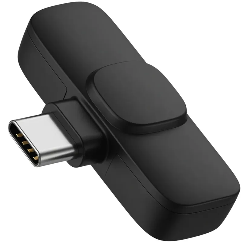 Kit Microfone Lapela Usb-c Com Transmissor E Receptor