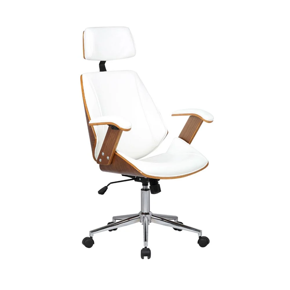 Cadeira Office Lisboa Pu Branco Base Cromada - 34443.