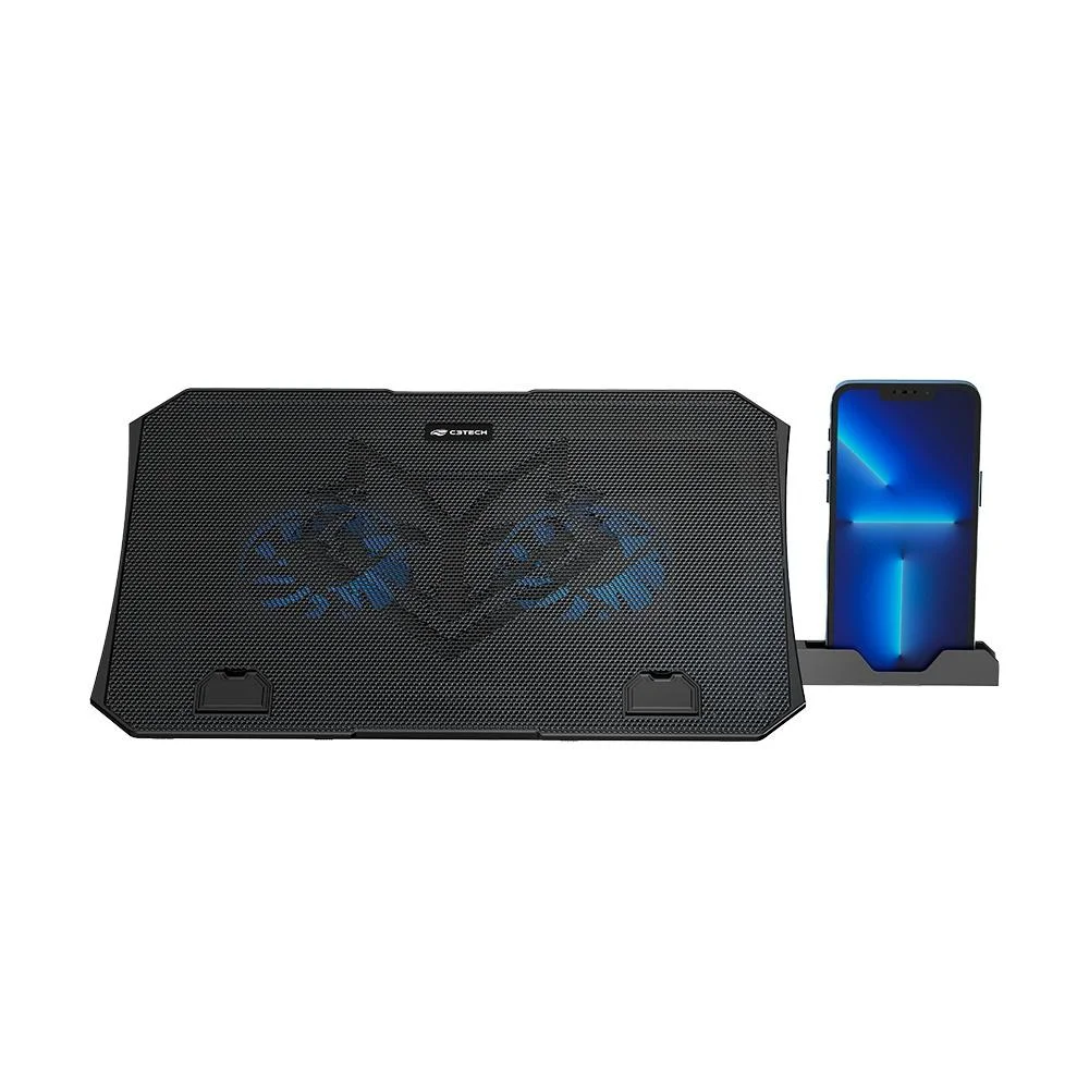 Suporte Para Notebook 15.6" C3Tech 2 Coolers LED Azul NBC-40BK