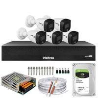 Kit 5 Cameras Intelbras, Full Color, Dvr Mhdx 8 Ch Color Noite