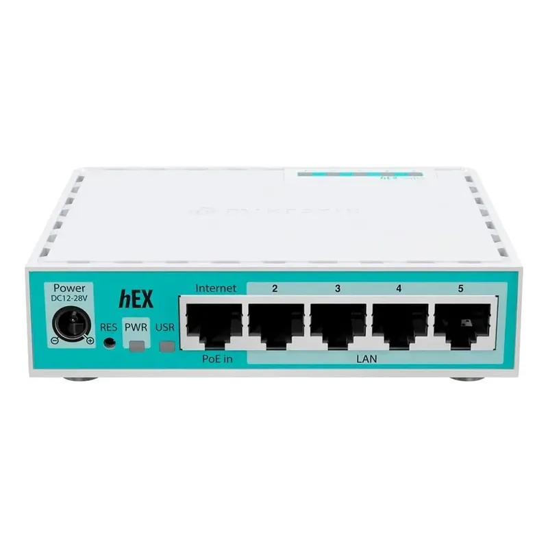 Roteador Mikrotik Routerboard E50ug Hex, 5 Portas Ethernet 10/100/1000 Mbps, Ip20, Branco - E50ug