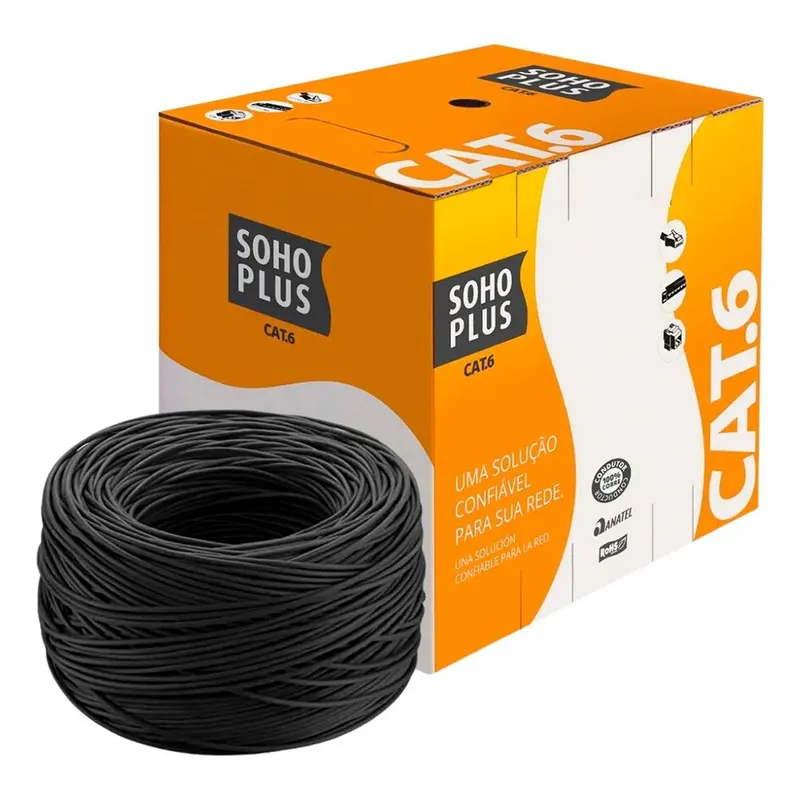 Cabo de Rede CAT.6 Furukawa SOHOPLUS, 305 Metros, Preto - 23400187